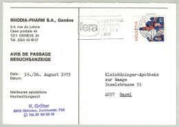 Schweiz / Helvetia 1975, Postkarte Zürich - Basel, Fera, Radio / Rundfunk, Fernsehen / TV - Télécom