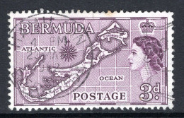 Bermuda 1953-62 QEII Pictorials - 3d Map - Type II Used (SG 140a) - Bermuda