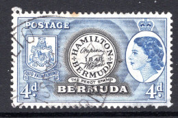 Bermuda 1953-62 QEII Pictorials - 4d Postmaster Perot's Stamp Used (SG 141) - Bermuda