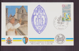 Vatican, Enveloppe Commémorative Du 7 Octobre 1986 " Journée Mondiale De Prière Pour La Paix " - Autres & Non Classés