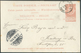 CANTONS De L'EST - E.P. Carte 10c.obl. Sc MONTZEN 6 Mai 1896 (daté Moresnet) Vers Freiburg -  21597 - Cartoline 1871-1909