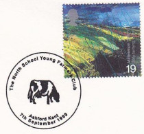 1999 Ashford YOUNG FARMERS Club COW Event COVER GB Stamps Cattle Farming - Kühe