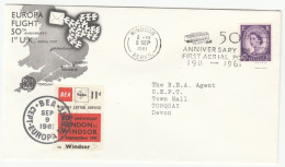 1961 BEA  AIRWAY  LETTER SERVICE  Flight Cover Aviation GB Stamps British European Airways Windsor  Europa Slogan - 1961