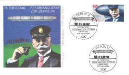 Germany:FDC, 75. Todestag Ferdinand Graf Von Zeppelin, 1992 - 1981-1990