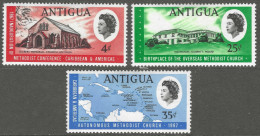 Antigua. 1967 Attainment Of Autonomy By The Methodist Church. MH Complete Set. SG 203-205 - 1858-1960 Crown Colony