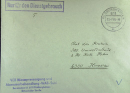 DDR: NfD-Brief Aus HILDBURGHAUSEN V. 23.7.85 Abs: VEB Wasserversorgung Und Abwasserbehandlung WAB Suhl-BT Hildburghausen - Covers & Documents