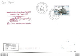229 - 27 - Enveloppe TAAF Crozet Avec Timbre Et Cachet Thèms Hélicoptère 2013 - Hélicoptères