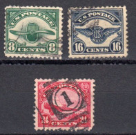 Etats Unis Poste Aerienne 1923 Yvert 4 / 6 Obliteres - 1a. 1918-1940 Usados