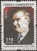 TURKEY 2010 Mustafa Kemal Atatürk Commemoration - 110ykr. - Smiling, Facing Left FU - Usati