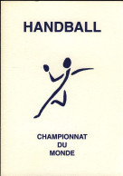 Handball France Championnat Du Monde 2001 Encart Avec Les 4 Oblitérations 1er Jour Nantes, Besancon, Dunkerque Et Montpe - Pallamano