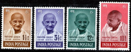 India 1948 Mahatma Gandhi Mourning 4v SET Mounted Mint, NICE COLOUR As Per Scan - Nuevos