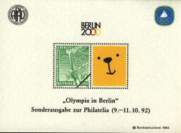 Allemagne Jeux Olympiques Candidature Berlin 2000  Feuillet De 2 Timbres Gommés  Olympia In Berlin - Summer 2000: Sydney