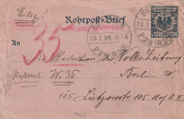 Allemagne Entier Postal Pneumatique Berlin 1896 - Enveloppes