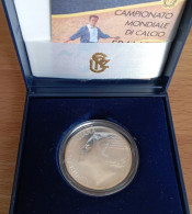 1998 Campionato Mondiale Di Calcio Francia 10.000 Lire UNC 10000 - 0,59 Oz Of Pure Silver - 500 Liras