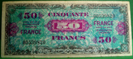 BILLET 50 Francs  VERSO FRANCE 1944   French Banknote  DEBARQUEMENT WW2 - 1944 Flagge/Frankreich