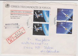 Portugal 1991 Europa CEPT In Pairs On Reg'd FDC With Acores And Madeira ~ Space Shuttle Eutelsat Hermes Satellite - Cartas & Documentos