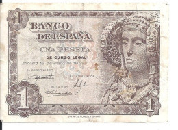 ESPAGNE 1 PESETA 1948 VF P 135 - 1-2 Peseten