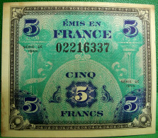 BILLET 5 Francs FRANCE 1944 DRAPEAU   French Banknote FRANCE  WW2 DEBARQUEMENT - 1944 Flag/France