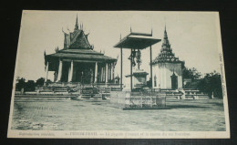 CPA, Carte Postale, Indochine Cambodge, Phnom-Penh, La Pagode D'Argent Et Statue Du Roi Norodom - Cambodge