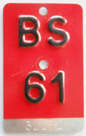Velonummer Basel Stadt BS 61 - Nummerplaten