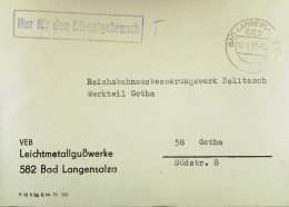 DDR: NfD-Brief Aus BAD LANGENSALZA Vom 10.1.77 Abs: VEB Leichtmetallgußwerke - Storia Postale
