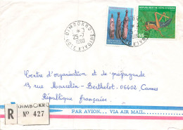 LETTRE. COTE D'IVOIRE. RECOMMANDE DIMBOKRO POUR FRANCE - Côte D'Ivoire (1960-...)