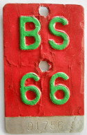 Velonummer Basel Stadt BS 66 - Number Plates