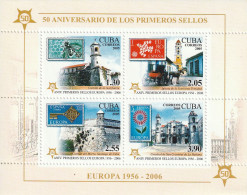 CUBA - BLOC N°204A ** (2005) 50e Anniversaire Des émissions Des Timbres "Europa" - Blokken & Velletjes