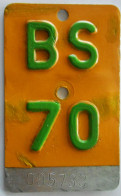 Velonummer Mofanummer Basel Stadt BS 70 - Nummerplaten