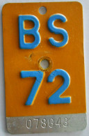 Velonummer Mofanummer Basel Stadt BS 72 - Number Plates