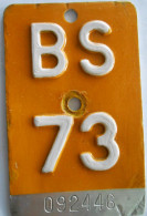 Velonummer Mofanummer Basel Stadt BS 73 - Nummerplaten