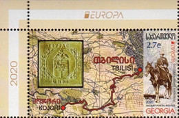 GEORGIA /GEORGIEN / GÉORGIE  -EUROPA 2020 -"ANTIGUAS RUTAS POSTALES -ANCIENT POSTAL ROUTES"- SERIE De 1 V. - CH- SUP - 2020