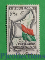 S485 - MALAGASY - MADAGASCAR 1958 PROCLAMAZIONE DELLA REPUBBLICA 25f USATO - USED - Gebraucht