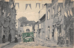 CPA 87 MAGNAC LAVAL / INAUGURATION DU CHEMIN DE FER 1908 / ARC DE TRIOMPHE - Altri & Non Classificati