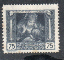 CZECH REPUBLIC REPUBBLICA CECA CZECHOSLOVAKIA CESKA CECOSLOVACCHIA 1919 MOTHER AND CHILD 75h MH - Unused Stamps