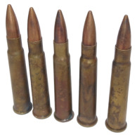 Lot De 5 Cartouches (VIDES ET INERTES) 303 British Pour Lee Enfield/Bren/Lewis/Vickers GB WW2 Anglais - 1939-45