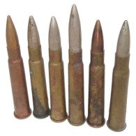 Lot De 6 Cartouches (VIDES ET INERTES) 303 British Pour Lee Enfield/Bren/Lewis/Vickers GB WW2 Anglais - 1939-45