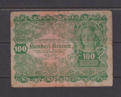 AUSTRIA - 1922 100 Kronen Circulated Banknote As Scans - Austria