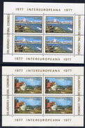 ROMANIA 1977 INTEREUROPA Blocks MNH / **.  Michel Block 141-42. - Blocks & Sheetlets