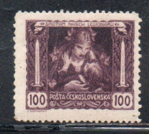 CZECH REPUBLIC REPUBBLICA CECA CZECHOSLOVAKIA CESKA CECOSLOVACCHIA 1919 MOTHER AND CHILD 100h MH - Unused Stamps