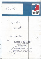 Facturette - Jussey - Garage Pascoet - En 1970 - Pub - 1950 - ...