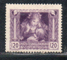 CZECH REPUBLIC REPUBBLICA CECA CZECHOSLOVAKIA CESKA CECOSLOVACCHIA 1919 MOTHER AND CHILD 120h MH - Unused Stamps