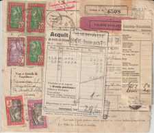 1933 - TUNISIE - COLIS POSTAUX ! BULLETIN EXPEDITION Avec MULTIPLES TAXES ET DOUANE !! => SUISSE - Cartas & Documentos