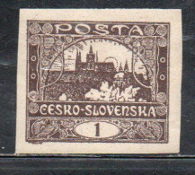 CZECH REPUBLIC REPUBBLICA CECA CZECHOSLOVAKIA CESKA CECOSLOVACCHIA 1919 HRADCANY AT PRAGUE 1h MNH - Ungebraucht