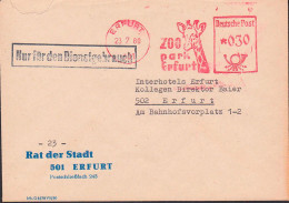 Erfurt R1 NfD AFS Zoopark Mit Giraffe, 23.7.80, Abs. Rat Der Stadt - Lettres & Documents