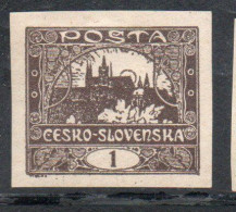 CZECH REPUBLIC REPUBBLICA CECA CZECHOSLOVAKIA CESKA CECOSLOVACCHIA 1919 HRADCANY AT PRAGUE 1h MH - Nuevos