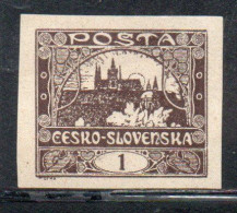 CZECH REPUBLIC REPUBBLICA CECA CZECHOSLOVAKIA CESKA CECOSLOVACCHIA 1919 HRADCANY AT PRAGUE 1h MH - Ongebruikt