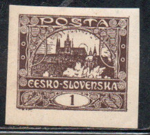 CZECH REPUBLIC REPUBBLICA CECA CZECHOSLOVAKIA CESKA CECOSLOVACCHIA 1919 HRADCANY AT PRAGUE 1h MH - Nuevos