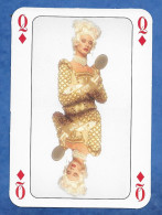 CPM Fantaisie Publicitaire Jeu Carte à Jouer Factice Dame De Carreau  Femme Blonde Avec Miroir Et Perruque Go Card  1996 - Women
