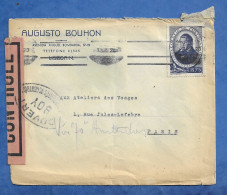 Marcophilie Portugal Lisboa 1945 Courrier Contrôlé à Destination Des Ateliers Des Vosges 1 Rue Jules Lefèvre Paris - Postmark Collection